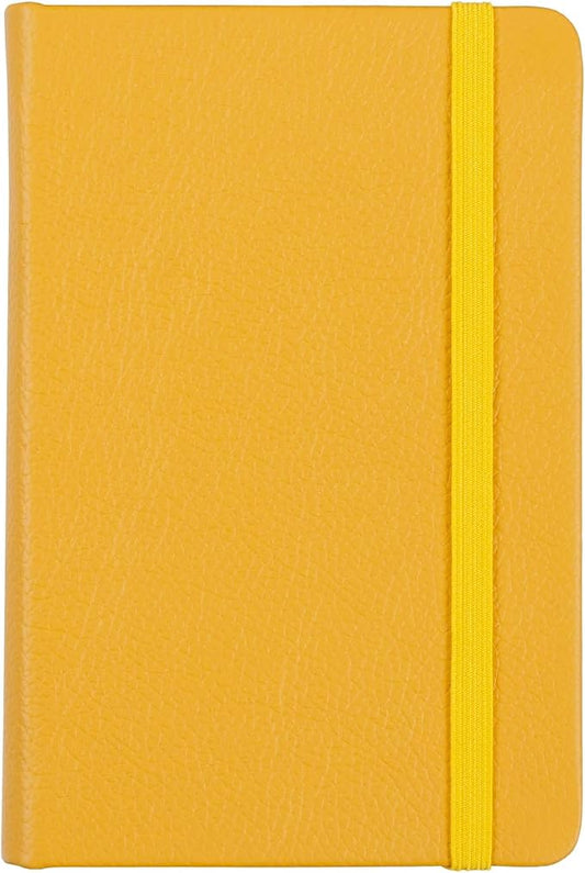 Leather Pocket Notebook, Writing Journal, Full-Grain Leather, Narrow Ruled Paper, Notebooks for Work & School, Butter Yellow (5.7" x 3.8”)