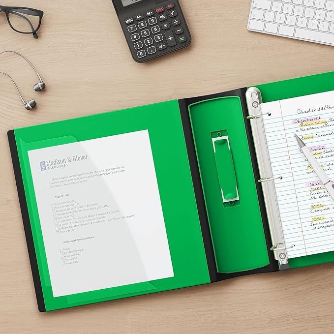 Staples 2-Inch 3-Ring Better Binder, Durable View Binder for Office & School Storage, Green, 2-Pack
