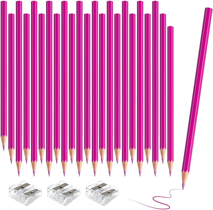 36 Pack Pink Colored Pencils for Kids, Pre-sharpened Art Pencils Back to School Supplies Set, Drawing Sketching Pencils for Students, Teachers, Classroom
