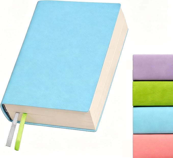 Blank Journal Notebook 720 Pages A6 Unlined Plain Sketchbook No Lines Soft Leather Small Blank Notebook for Women Drawing Book Memo Writing Sketch Diary Notebook 3.9 × 5.5 (Blue Blank Notebook)