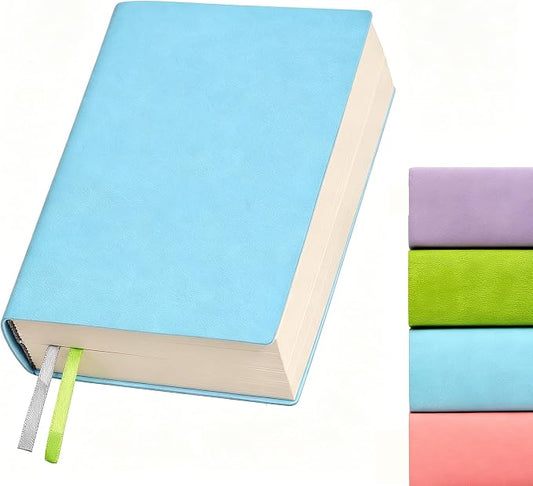 Blank Journal Notebook 720 Pages A6 Unlined Plain Sketchbook No Lines Soft Leather Small Blank Notebook for Women Drawing Book Memo Writing Sketch Diary Notebook 3.9 × 5.5 (Blue Blank Notebook)