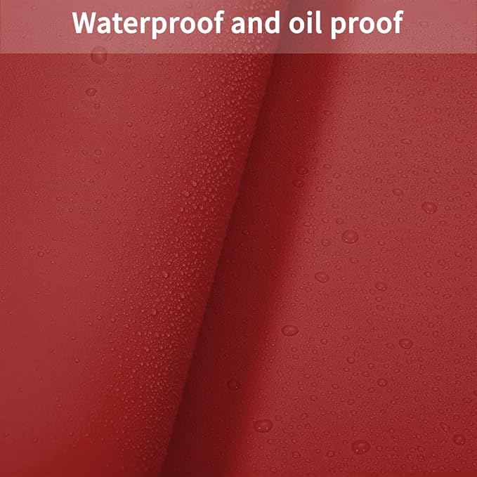 Faux Leather Table Cover,1.8mm Thick,30x48 Inch Table Protector,Table Pads for Dining Room Table Rectangular,Table Cover Protector.(Black+Wine Red,30x48)