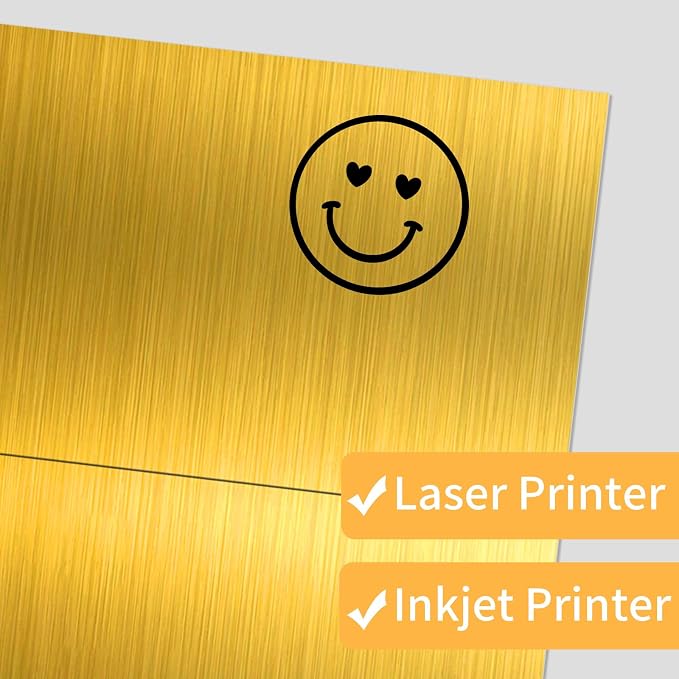 Gold Half-Sheet Printable Shipping Labels- 5 1/2 x 8 1/2- Holographic Gold Mailing Labels- Laser/Inkjet Compatible - 40/Pack