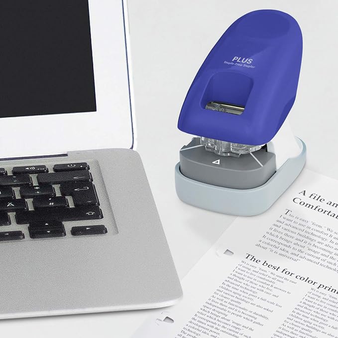 Paper Clinch Desktop Staple-Free Stapler, Blue (31260)