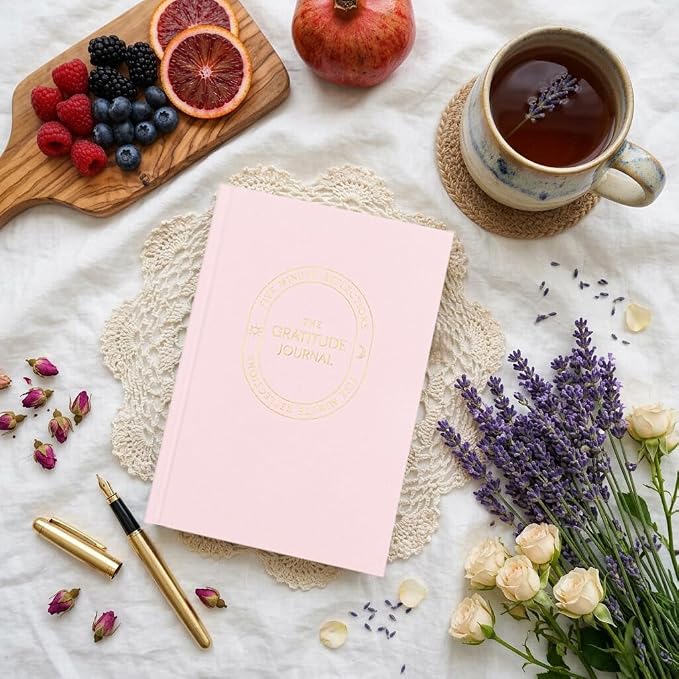And Per Se Gratitude Journal – 5 Minute Daily Practice for Women with Prompts & Quotes – Undated Mindfulness & Happiness Notebook (Pale Pink)