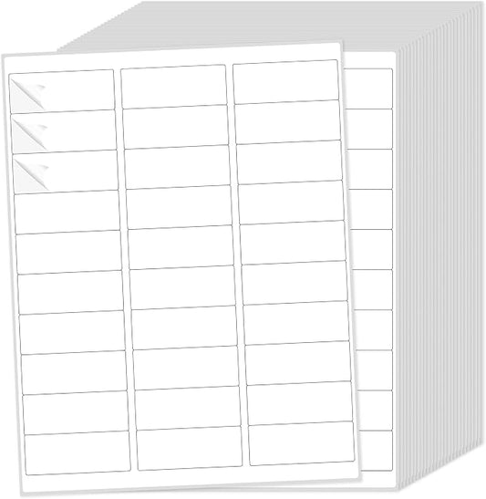 THEBLUETOUCH 3000 pcs Matte White Address Printable Labels, 1" x2-5/8 | 100 Sheets, 30 Labels Per Sheet, Blank Mailing Stickers, Compatible with Laser and Inkjet Printers for Shipping Address Use