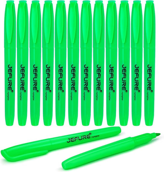 12 Pcs Highlighters, Chisel Tip, Quick Dry, Green | Bible Highlighters for Studying, Note-Taking, School, College, Office, Teacher & Student Supplies