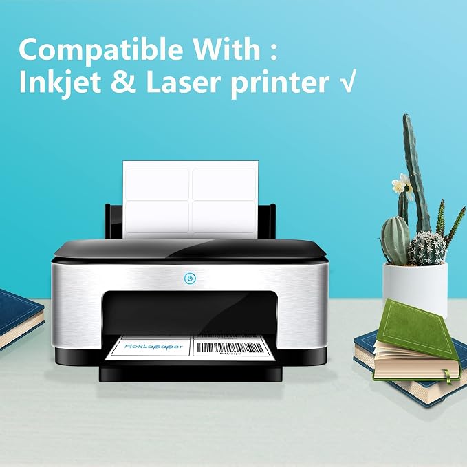 2" x 4" Shipping Labels,Printable White Mailing Labels for Laser/Inkjet Printer,Permanent Adhesive Sticker Labels(100 Sheets,1000 Labels) | Printable White Mailing Labels for Laser/Inkjet Printer,Permanent Adhesive Sticker Labels