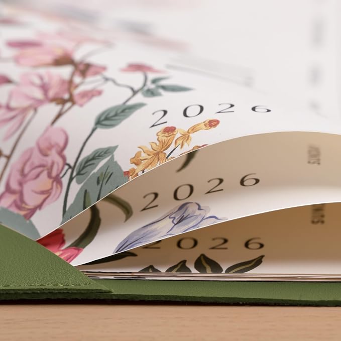 Cabbrix Desk Calendar 2026 with Desktop Mat, Large Desk Pad Calendar 22 x 17 Inch Runs From July 2026 to December 2027, Floral Design Calendar 2026 for Home School and Office (Green)
