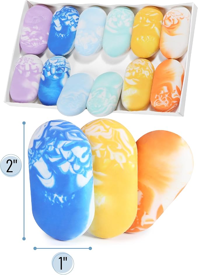 Mr. Pen- Marble Pencil Erasers, 12 Pack, 1" x 2" | Soft Rubber Marble Pencil Erasers for School, Office, Art Sketching, Homework, Exams, Clean Smudge-Free Correction