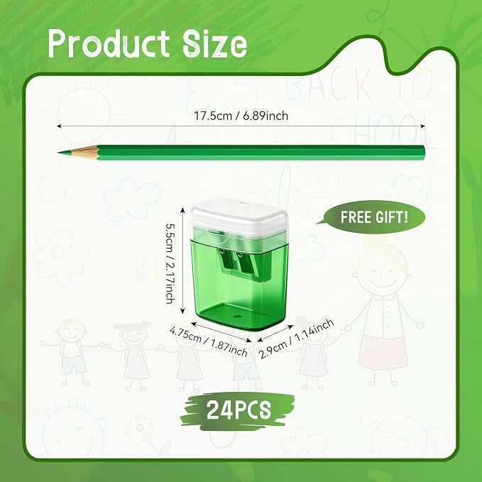 24 Piece Green Colored Pencils Set with Sharpener, Pre-Sharpened Professional Wooden Art Pencils for Artists Drawing and Sketching, Premium Colored Tone Supplies Delivering Detailed Painting(Green)