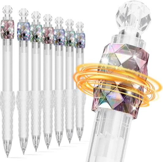 8 Pack Gel Pens - 0.7mm Fidget Rotating Black Ink, No Smudge | Fine Point Smooth Writing - Soft Grip, Quick-dry Gel Pens for Journaling, Cute School & Office Supplies, Gift for Women Men