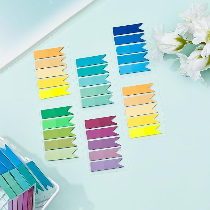 Temiary 1200 Pcs Transparent Sticky Index Tabs for Bible Study, Multicolor | Translucent Arrow Flag Tab Sticky Notes for Bookmarks Bible Tabs Notebook School Supplies