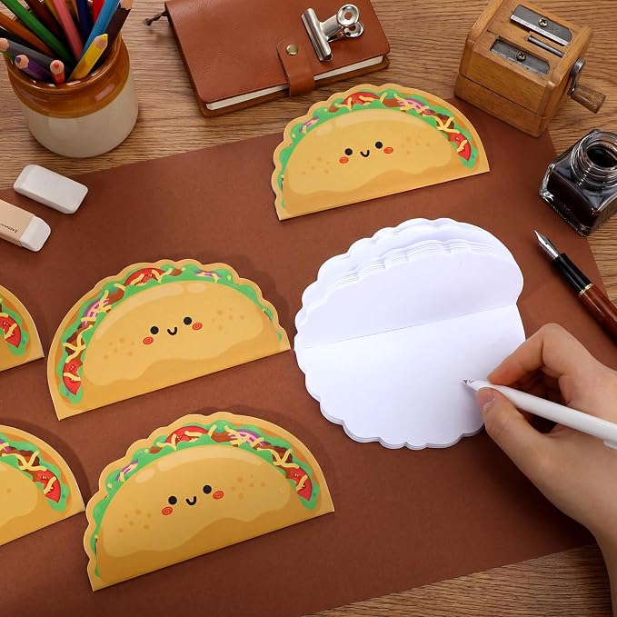 Eaasty 36 Pcs Happy Taco Shaped Notepads Bulk Positive Mini Taco Gifts Mexican Fiesta Party Favor Small Support Notebooks Gift for Employee Appreciation Coworker Nurse Teacher