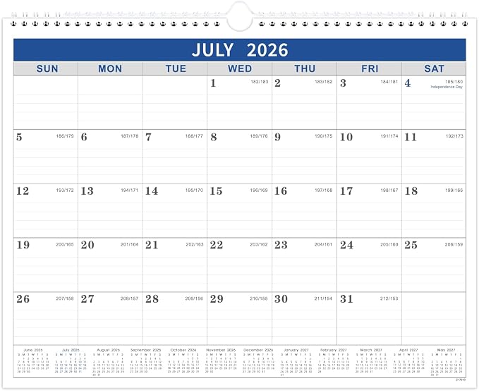 2026-2027 Calendar - 2026-2027 Wall Calendar from Jul. 2026 - Jun. 2027, Wall Calendars 14.8'' x 11.5'', Calendars 2026-27 with Julian Date, Thick Paper