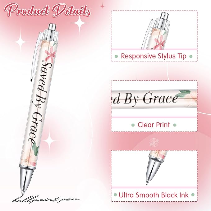 Colarr 12 Sets Christian Bulk Gifts for Women Bible Verse Pens Notebooks Religious VBS Scripture Ballpoint Pens Bookmarks Journal for Easter Sunday School Church Inspirational Supply(Delicate)