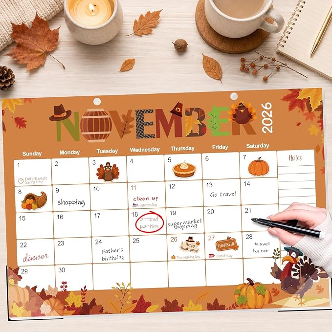 Guasslee Desk Calendar 2026-2027, 19-Month School Year Calendar, 2026 Jun. - 2027 Dec, 17"x11.5" Large Monthly Desk Planner with Corner Protectors, Ample Blocks ＆ Notes for Home Office