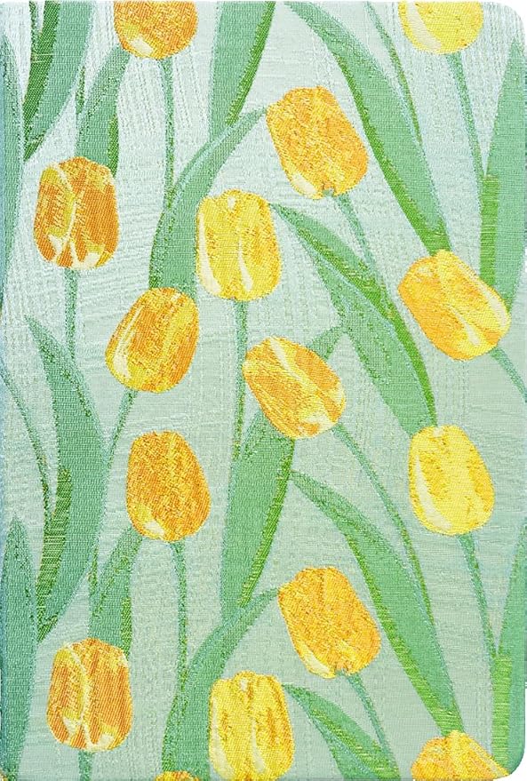Tulip Gifts, Floral Journal, Cute Notebook, Embroidered Flower Cover, A5, Lined Paper, Wide Ruled, Hardcover, Lay Flat, Journal for Women, Pretty, Garden Journal, Tulips