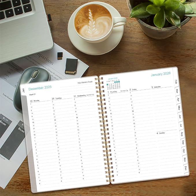 2026 Appointment Book & Planner - 2026 Daily Hourly Planner from January 2026 - December 2026, Weekly Appointment Book with 30-Minute Interval, Medium 6.4" x 8.5", Christmas tree