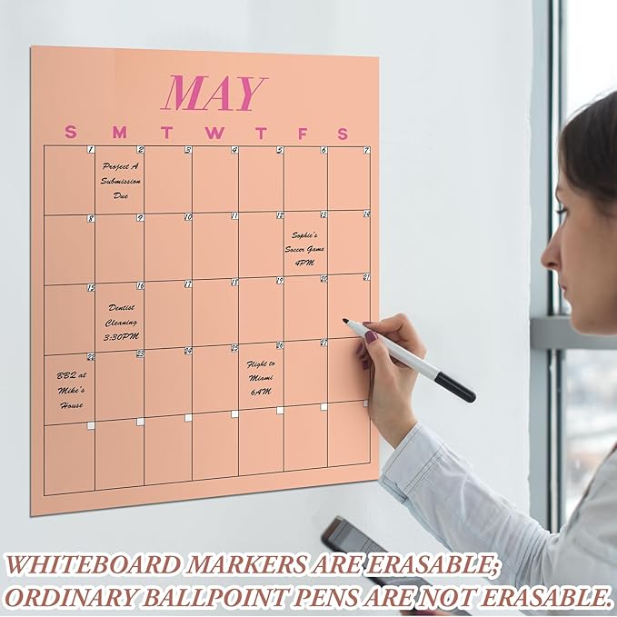 12 Pcs Undated Calendars 16‘'x20‘' Large Erasable Wall Calendar 12 Month Classroom Dry Ease Reusable Planning Colorful Yearly Blank Planner Reserved Grid for Office Home Educational Study Room Class