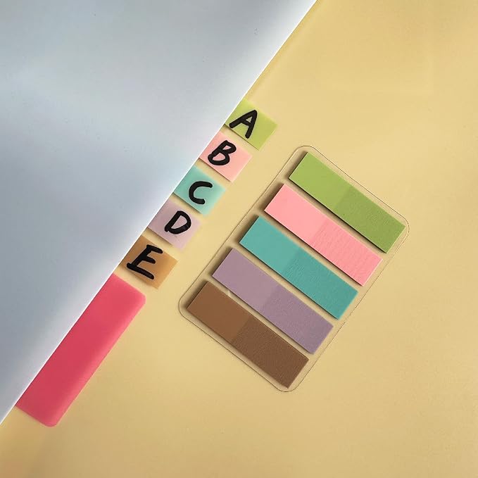 ELII 300 PCS Tabs 2 Inch Sticky Index Tabs,21 Sets Page Markers Macaron | Writable Repositionable Page Markers,File Tabs Self Adhesive,Tape Flags,Pages Notebooks, Smooth Writing,Safety Material