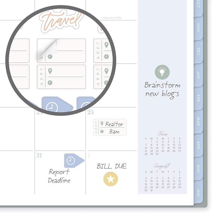 Cambridge Planner 2026-2027 Weekly & Monthly Academic 12-Month July-June, 8-1/2" x 11", Leah Bisch, Peony Field (LB51-905A)