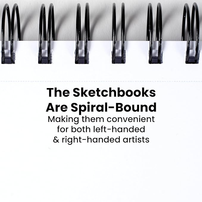 ARTISTIK Spiral Sketch Pad – 100-Sheet Perforated Sketchbook for Pencil, Pastel & Crayon – 100 g/m²(68lb) Mixed Media Sketching & Writing Pad – 9" x 12", Pack of 2