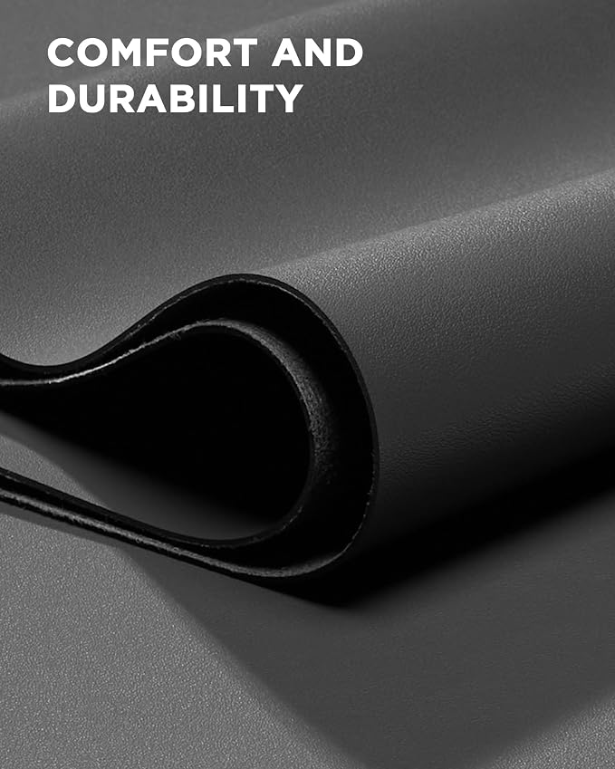YSAGi 55" x 17" Large PU Leather Desk Mat for Keyboard and Mouse - Waterproof Non-Slip Desk Pad Protector for Office, Home, Writing Desk, Dark Grey