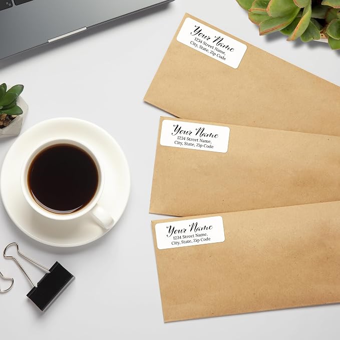 Personalized Return Address Labels, Custom Address and Name Mailing Labels for Envelopes, 1x2.6 Inches, Flat Sheet of 60-1200 Made in USA by My Sign Center- Plain 2