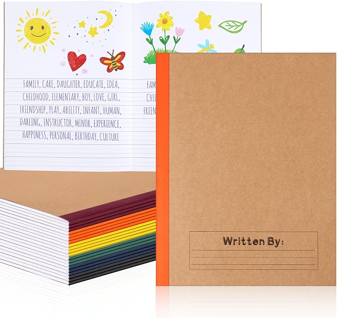 Henoyso 20 Pack Primary Composition Notebook, 9-3/4" x 7-1/2", Kids Primary Journal, K-2 Writing Notebook for Kids Student Draw Write Story Journal Half Blank Books(Jewel Tone Color)