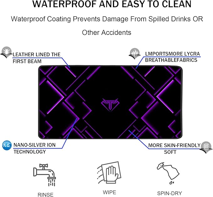 TEDNETGO Large Extended Gaming Mouse Pad, Long Mouse Pads, Extra Large Big Mouse Pad with Stitched Edge, XXL Non-Slip Computer Computer Keyboard Mat for Gamer/Desktop/Office/Home, Purple