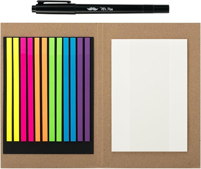 Mr. Pen- Transparent Bible Highlighter Tape and Sticky Note Set, 331 Pcs | Sticky Note Tabs, Sticky Index Tabs, Highlighter Strips, Highlight Strips for Books, Sticky Notes Transparent