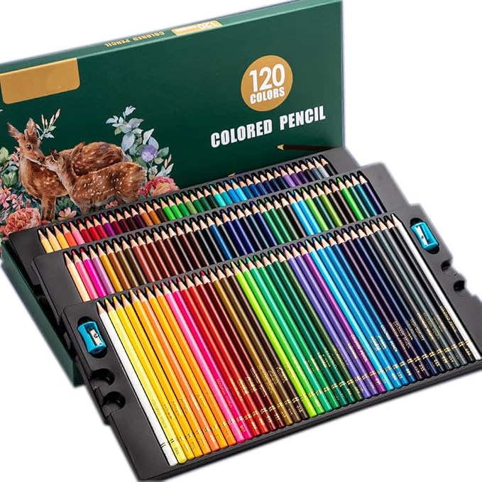 Artist Colored Pencils Set for Adult Coloring Books, Soft Core, Professional Numbered Art Drawing Pencils for Sketching Shading Blending Crafting, Gift Tin Box (120 Colors)