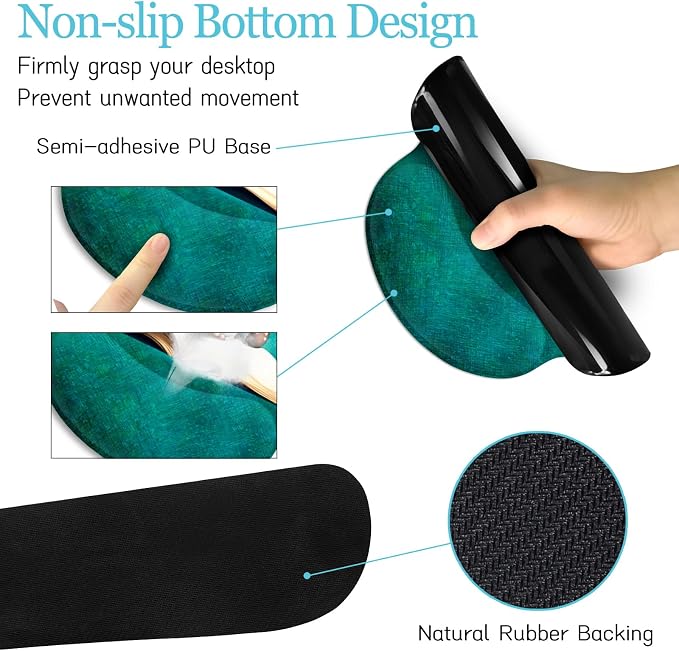 LIMKRIAN Large Desk Mat Set, Mouse Pad with Wrist Rest, Cute Elephant | Ergonomic Wrist Support Keyboard Mat, Coaster, Gaming Mouse Pad, Home Office Desk Accessories Decor Supplies for Women Gifts