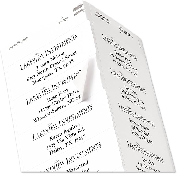 Avery 5162 Easy Peel Address Labels, Laser Print, 1-1/3-Inch x 4-Inch, White, 1400/Box
