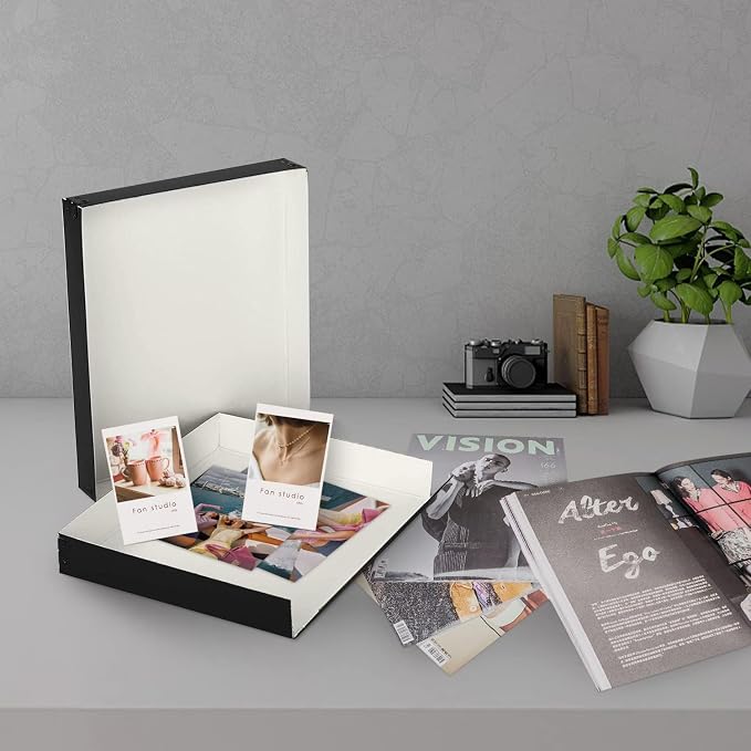 Lineco Museum Archival Storage Box, Drop Front, 8.75x10.75x1.5 in, Black | Acid-Free with Metal Edge, Preserves Picture Longevity, Organize Photos, Newspapers, Prints, Documents, Crafts, DIY