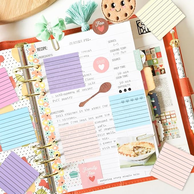 600 Sheets Transparent Sticky Notes with Lines, 3x3 Inch Colorful Annotation Sticky Notes, Waterproof See Through Sticky Notes or School Supplies & Office, Small