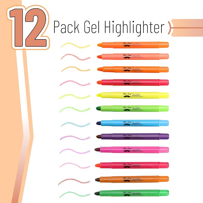 Mr. Pen- No Bleed Gel Highlighters, Colorful, 12 Pack | Bible Highlighters and Pens No Bleed, Bible Markers for Study, Journaling, School Supplies and Accessories