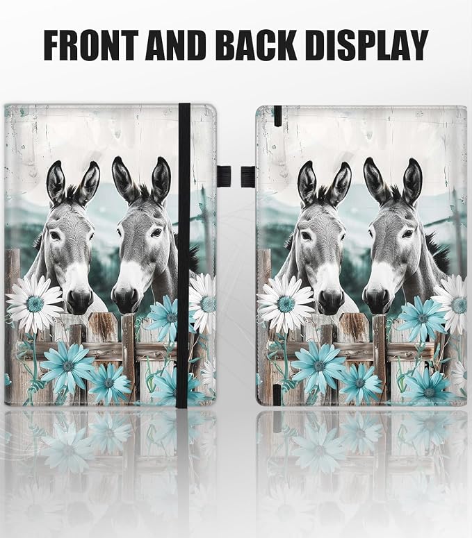 Hardcover Executive Notebooks, A5 PU Leather Lined Journal Notebook, 200 Pages Thick Paper Subject Notebooks for School,Work,Home Writing Business Notebook, Diary Book ，Donkey