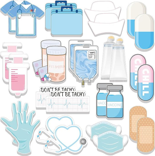 30 Pads Mini Nurse Sticky Notes Funny Medical Themed Self Stick Note Pads Hospital Desk Memo Cute Appreciation Gifts for Nursing Students CNA Doctor Office