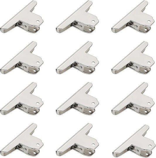 Extra Large Bull Paper Clips, 6.3 Inch - 12 Pack, Silver, 160 mm, Stainless Steel Mountain Binder Clips - Heavy Duty Square Metal File Clamps for Home Office School Supplies
