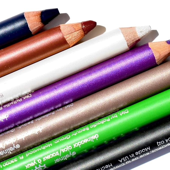 Palladio Wooden Eyeliner Pencil, Thin Pencil Shape, Easy Application, Firm yet Smooth Formula, Perfectly Outlined Eyes, Contour and Line, Long Lasting, Rich Pigment, Midnight Blue