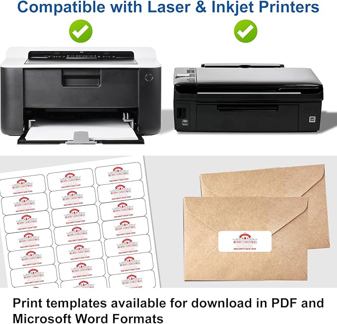 [500 Sheets 15000 Labels] PAPRMA 1” X 2-5/8” Address Mailing Label for Envelope 30-up Labels White, Printable Sticker Sheet for Laser Inkjet Printer