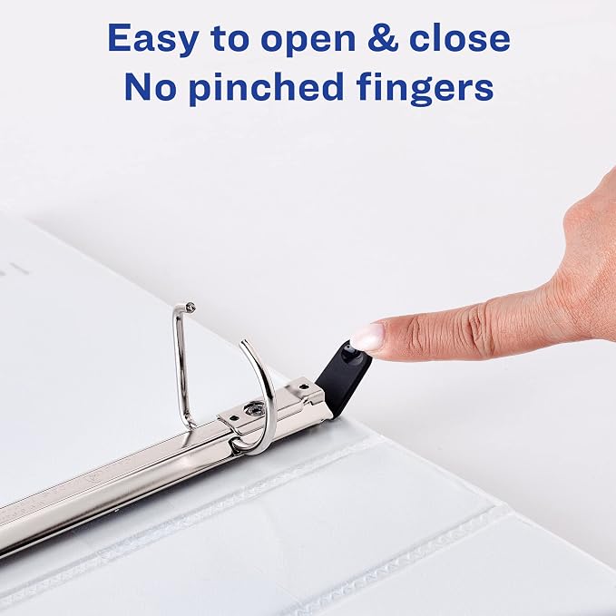 Avery Heavy Duty View 3 Ring Binders, 1" One Touch Slant Ring, 250-Sheet Capacity, 1.4 Inch Wide Spine, Great for Home, School Supplies, Office, or Organization Needs, White Binders (4-Pack of 79780)