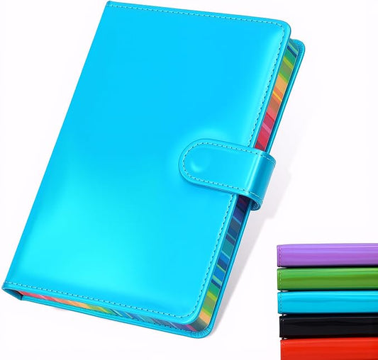Magnetic Closure Buckle Journal Notebook 360 Pages Macaron Colors Thick Lined Notebooks 5.9x8.3 Soft Leather Journals Magnetic Diary Writing Supplies Work Note Taking Diary(Macaron Blue)