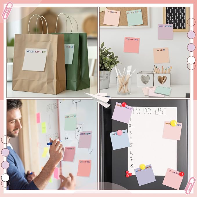 Yinder 24 Pcs Sticky Notes Gifts Bulk,Inspirational,Aesthetics