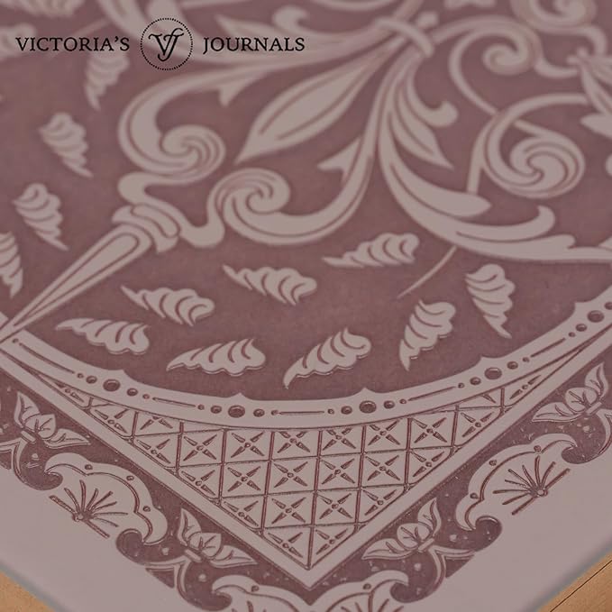 VICTORIA'S JOURNALS Vintage Journal Faux Leather Gilded Edge Hardcover | Retro Embossed Cover, Fountain Pen Friendly Paper, Premium Vegan Leather Notebook, Gilded Edges, Great for Gifting