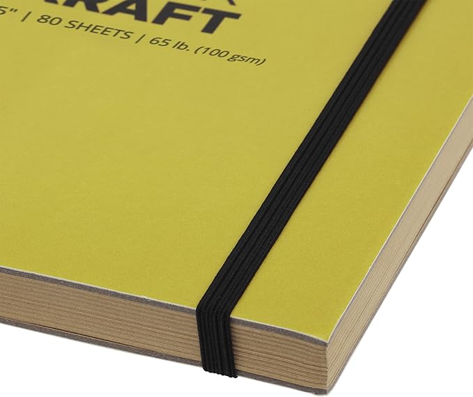 SoHo Urban Artist Brick Sketchbook Journals for Sketching, Drawing, Colored Pencils, Graphite, and More - Kraft 5.5"x8.5" (100 GSM, 80 Sheets)