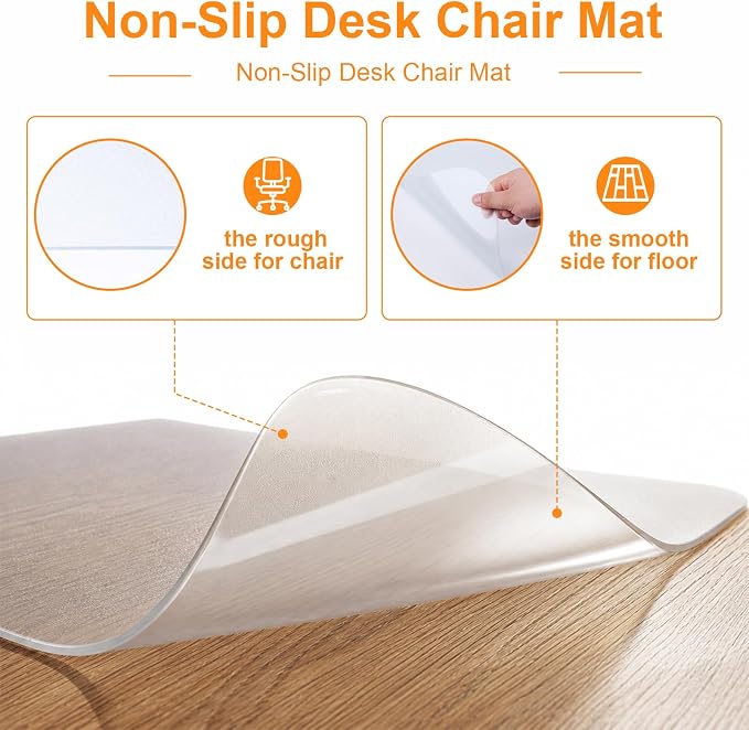 Chair Mat for Carpet- Low Pile (1/4" Thick) Carpet Protector (Hardfloor Mat)