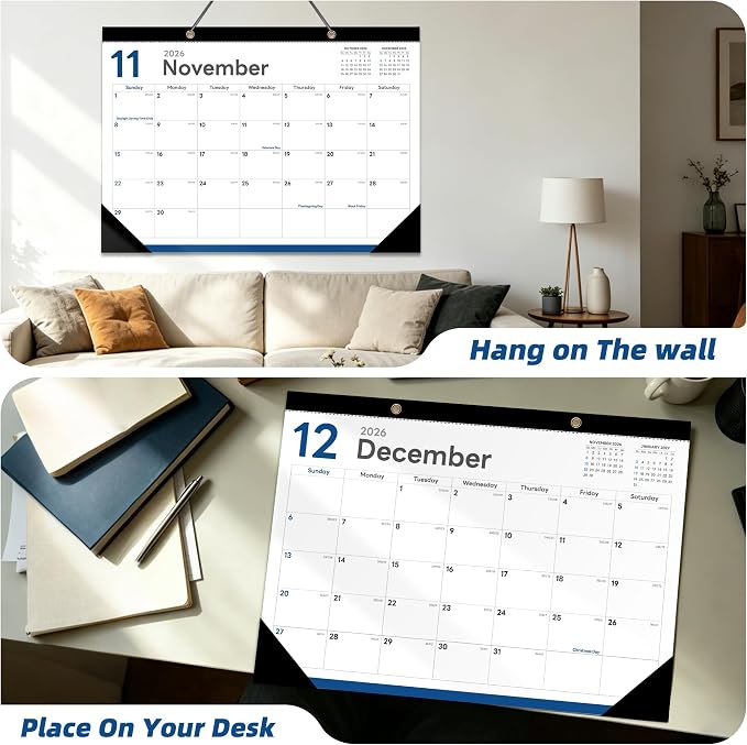 MZD8391 Desk Calendar 2026-2027, Jul 2026-Dec 2027, 17" x 12", 18 Months | Large Desktop Calendar, Big Academic Calendar, Julian Date, Monthly Planner/Wall Calendar, Home School Office Organizing Gift